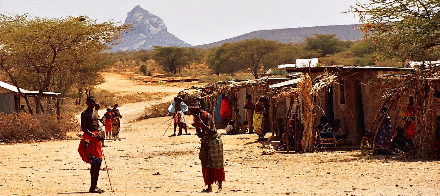Community members gathered in a Kenyan neighbourhood