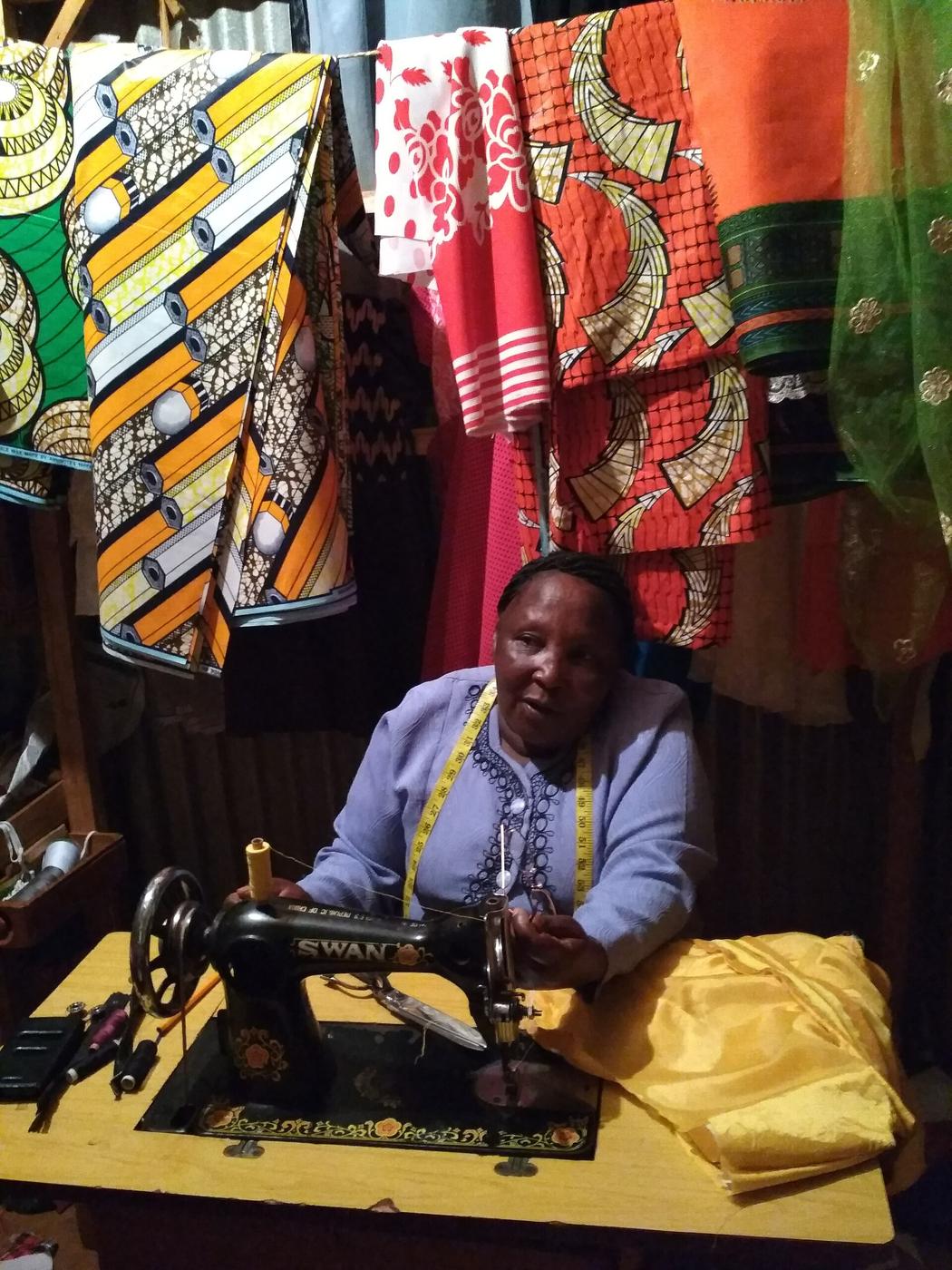 A Kenyan small-business owner at work
